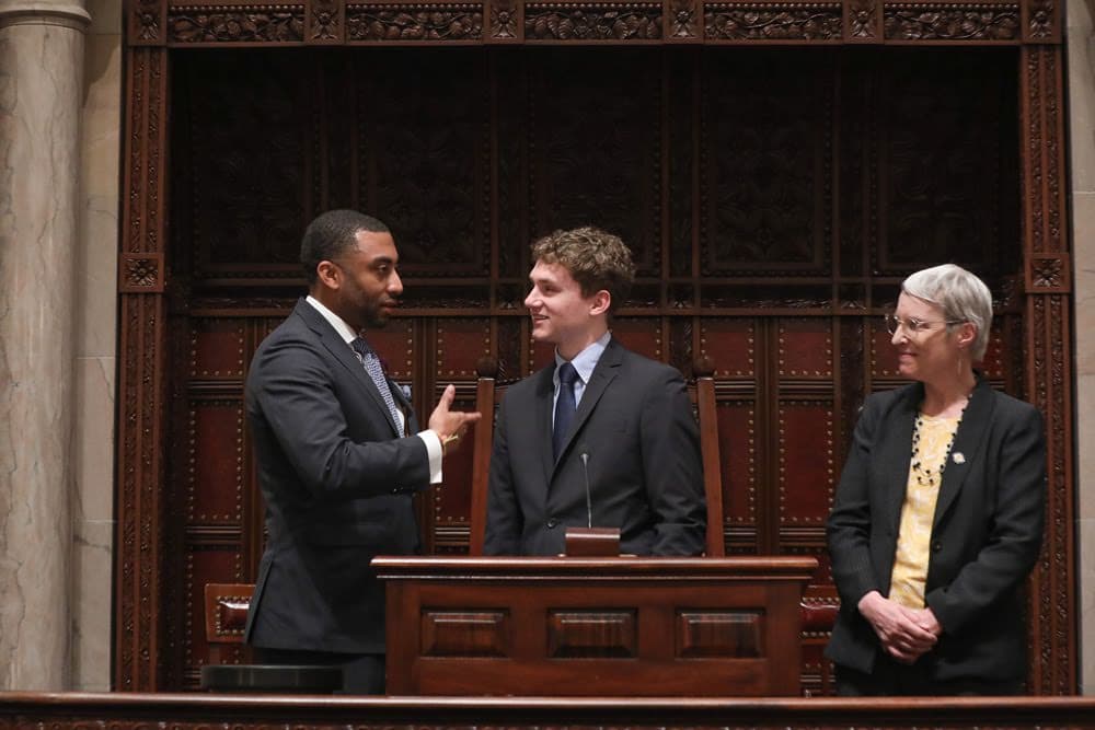 Standing in the Senate chambers with Sen. Bailey and Sen. May